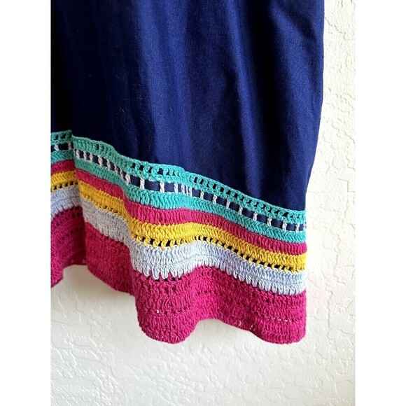 Akemi + Kin Anthropologie Crochet Trim Swing Shift Dress Size L Boho Hippie - Picture 16 of 16